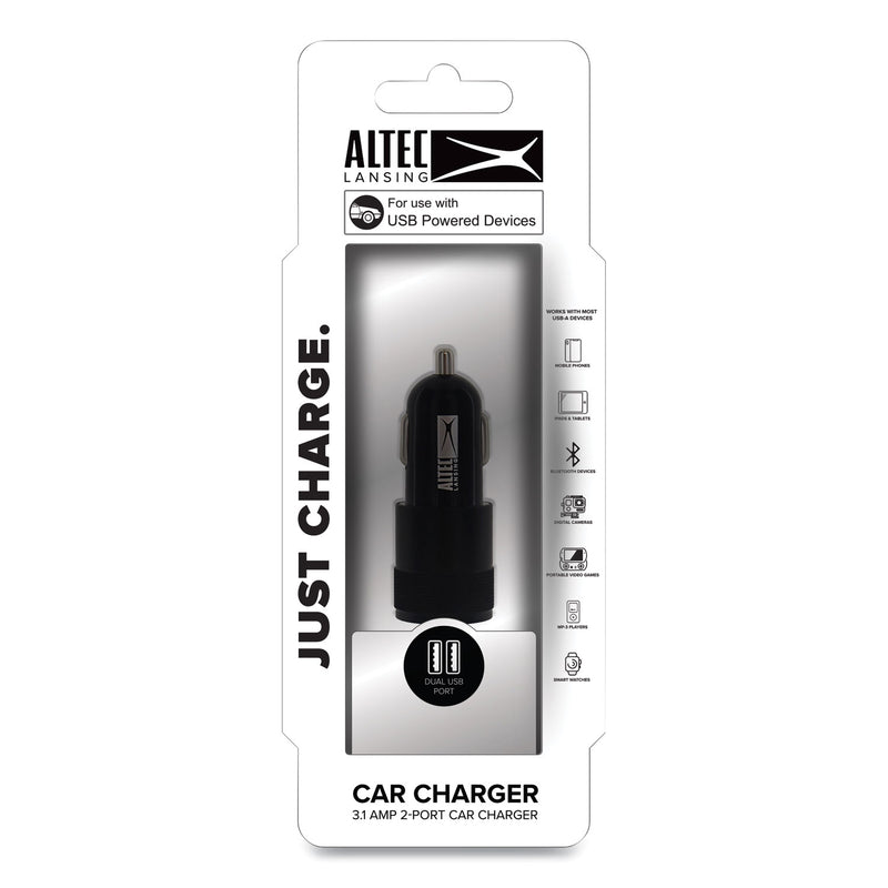 Altec Lansing Dual USB Car Charger, Black