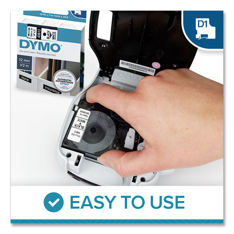 DYMO D1 High-Performance Polyester Removable Label Tape, 0.75" x 23 ft, Black on White