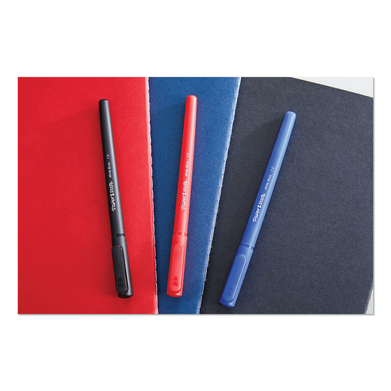 Paper Mate Write Bros. Grip Ballpoint Pen, Stick, Medium 1 mm, Black Ink, Black Barrel, Dozen