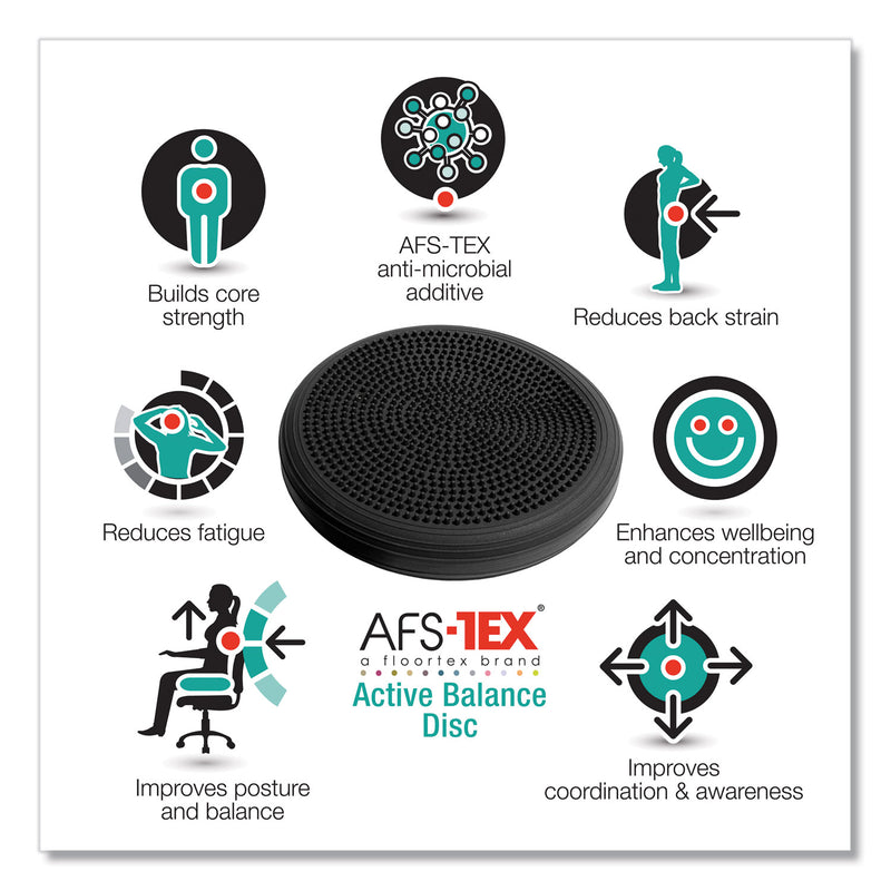 Floortex ATS-TEX Active Balance Disc, 13 Diameter x 3h, Midnight Black