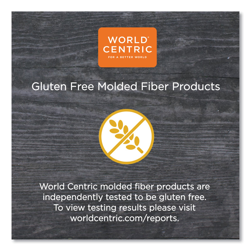 World Centric Fiber Trays, PLA Lined, PFAS Free, 1-Compartment, 8.3 x 4.9 x 0.7, Natural, Paper, 500/Carton