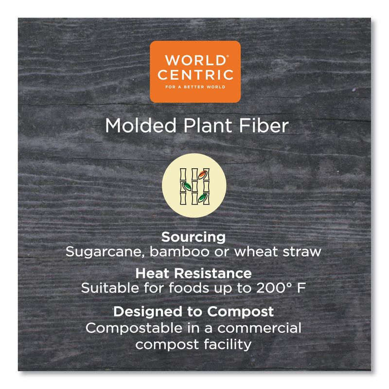 World Centric Fiber Trays, PLA Lined, PFAS Free, 1-Compartment, 8.3 x 4.9 x 0.7, Natural, Paper, 500/Carton