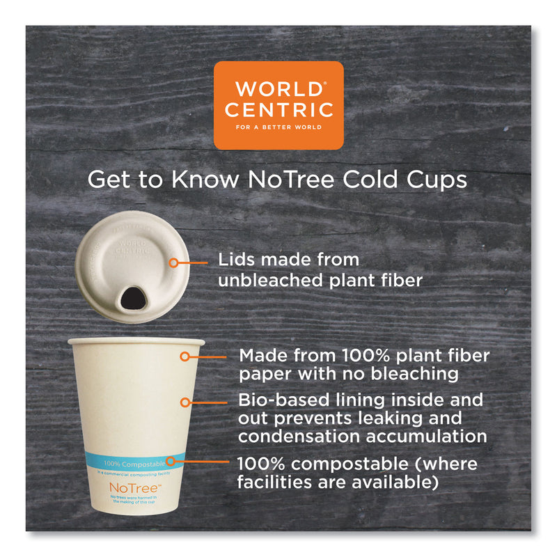 World Centric NoTree Paper Cold Cups, 12 oz, Natural, 1,000/Carton