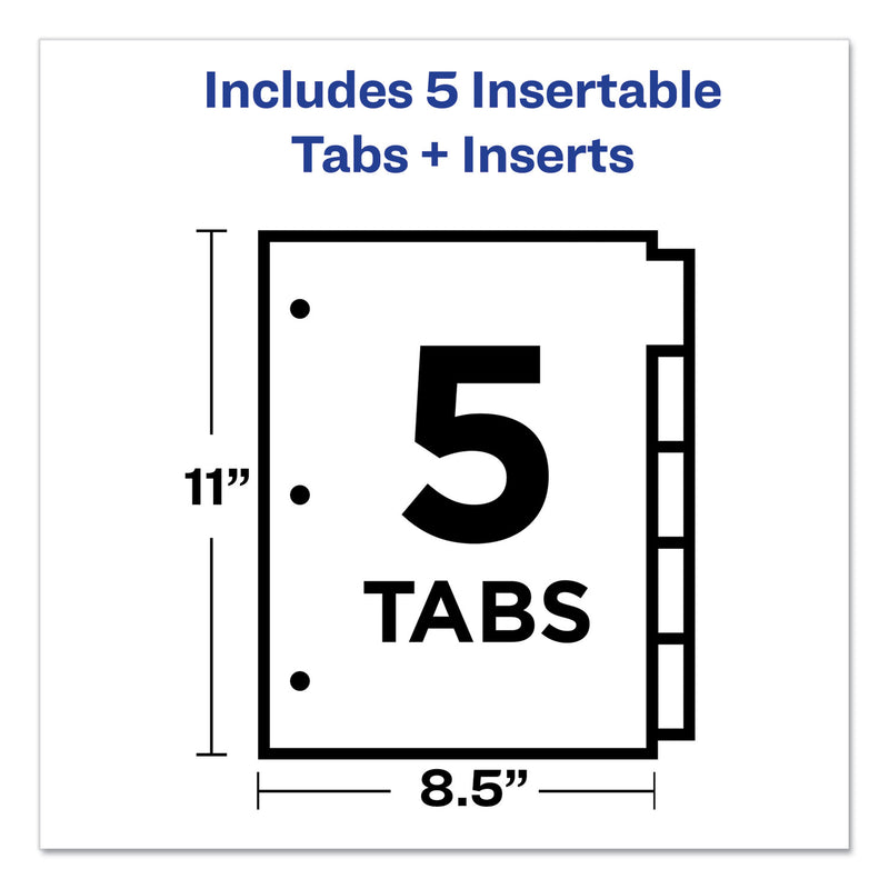 Avery Insertable Big Tab Plastic Dividers, 5-Tab, 11 x 8.5, Clear, 1 Set