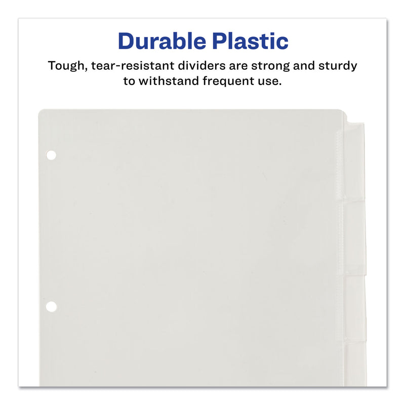 Avery Insertable Big Tab Plastic Dividers, 5-Tab, 11 x 8.5, Clear, 1 Set