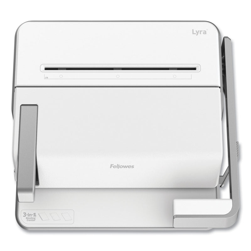 Fellowes Lyra 3-in-1 Binding Center, 300 Sheets, 16.63 x 15.62 x 6.03, White/Gray