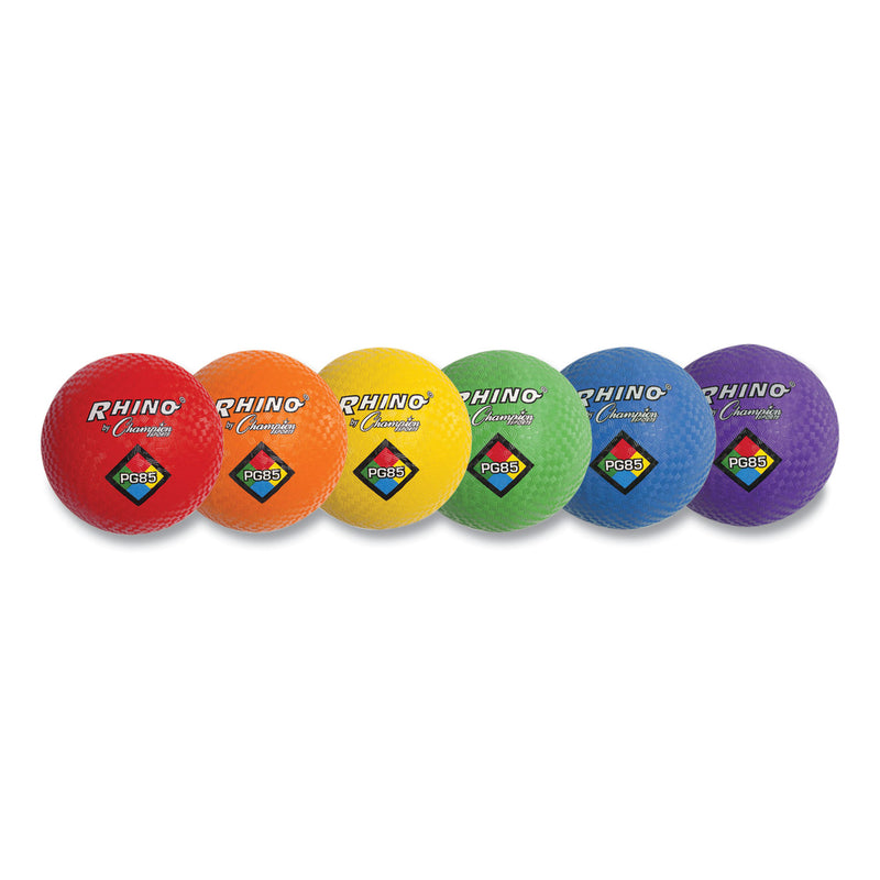 Champion Sports Playground Ball Set, 8.5" Diameter, Assorted Colors, 6/Set