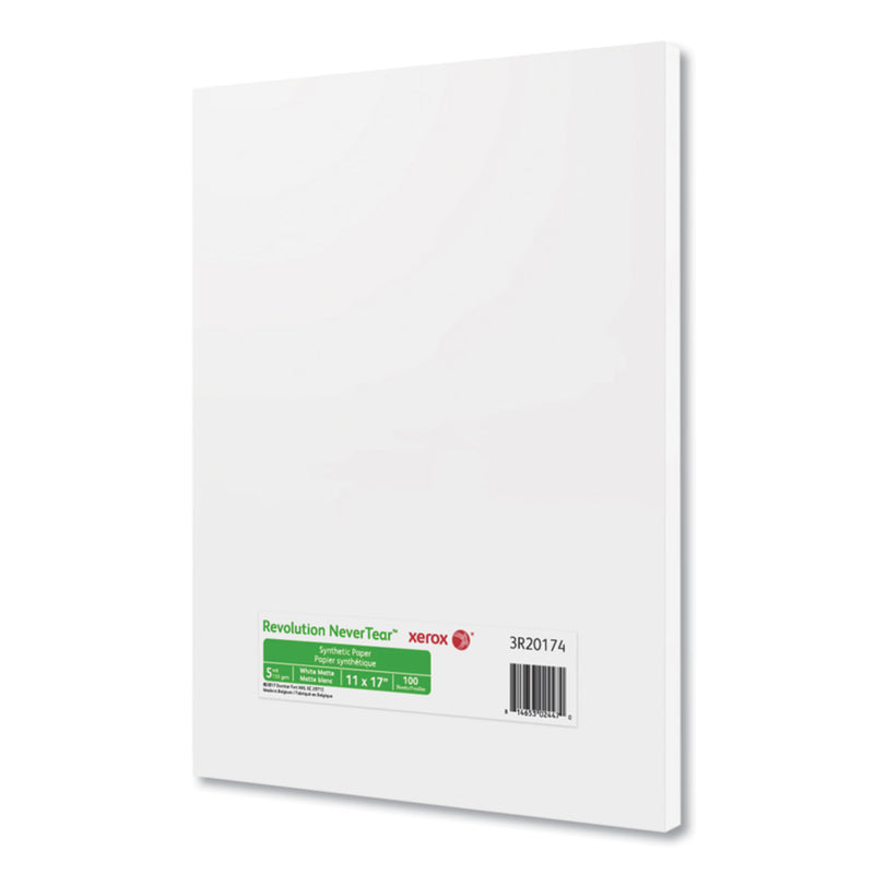 xerox Revolution NeverTear, 5 mil, 11 x 17, Smooth White, 100/Pack