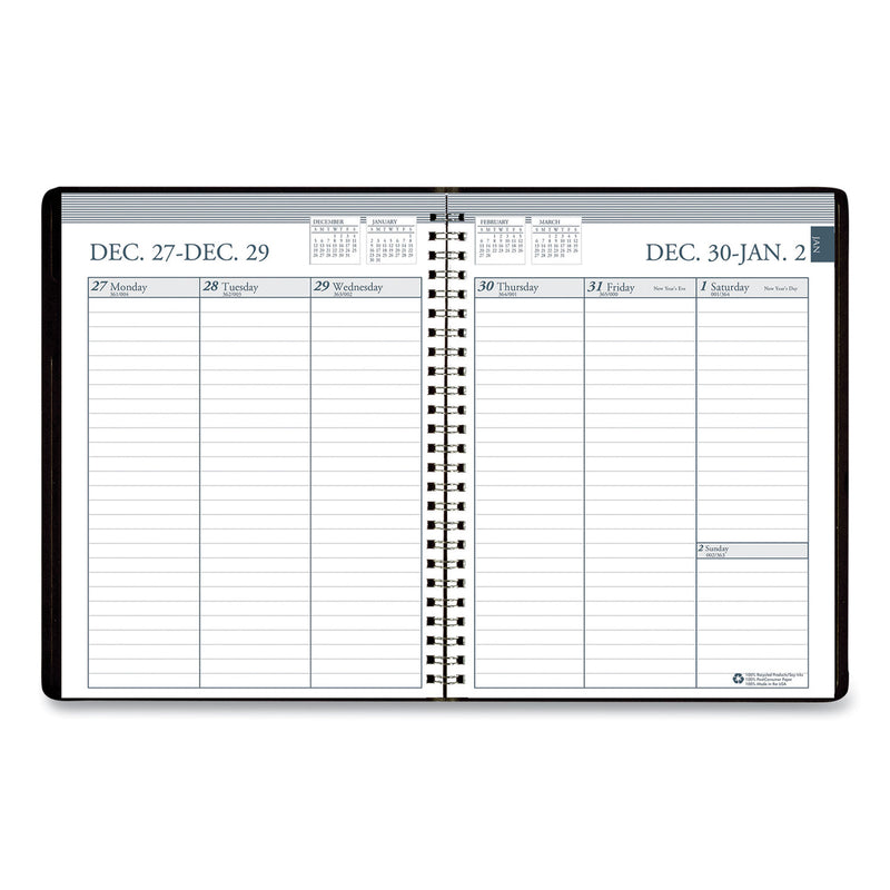 House of Doolittle Recycled Weekly Appointment Book Ruled without Appointment Times, 8.75 x 6.88, Black Cover, 12-Month (Jan to Dec): 2023