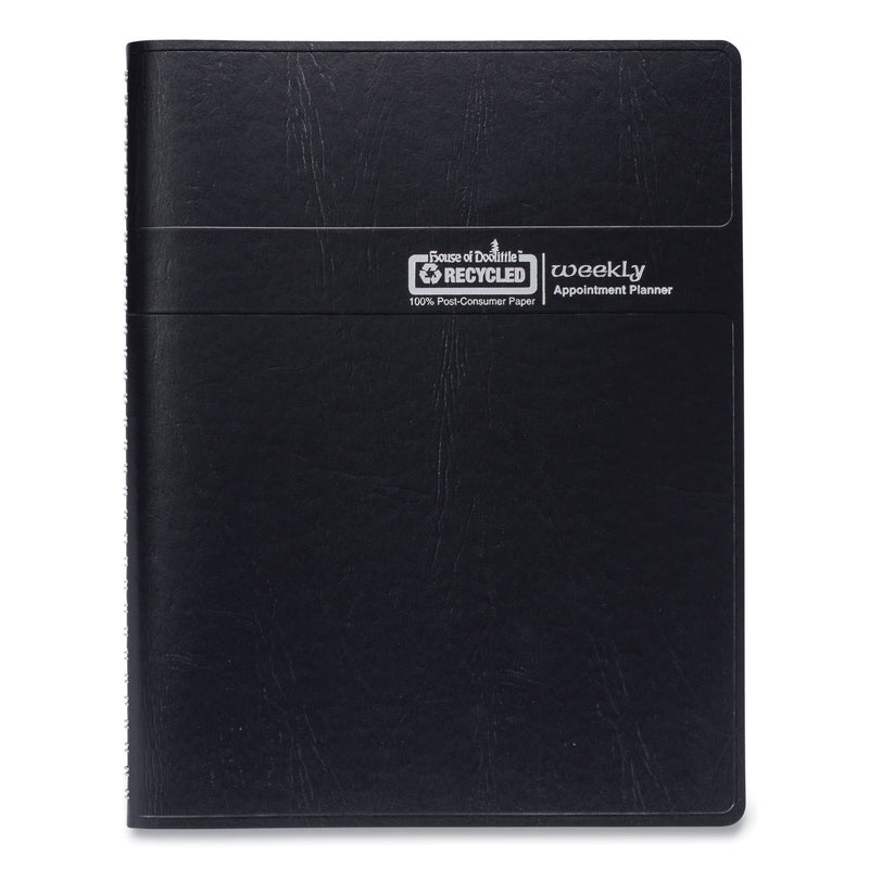 House of Doolittle Recycled Weekly Appointment Book Ruled without Appointment Times, 8.75 x 6.88, Black Cover, 12-Month (Jan to Dec): 2023