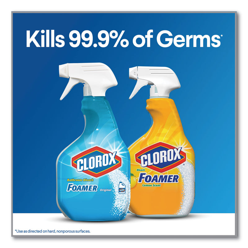 Clorox Bleach Foamer Bathroom Spray, Original, 30 oz Spray Bottle, 9/Carton