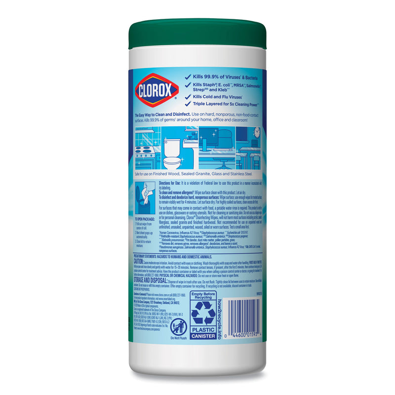 Clorox Disinfecting Wipes, 7 x 8, Fresh Scent, 35/Canister, 12/Carton