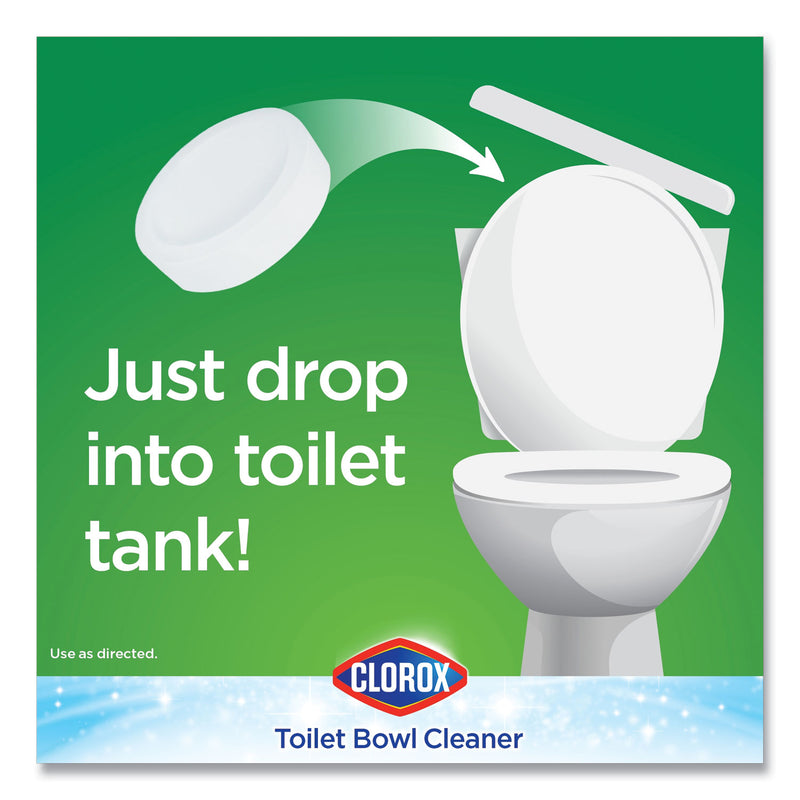 Clorox Automatic Toilet Bowl Cleaner, 3.5 oz Tablet, 2/Pack, 6 Packs/Carton