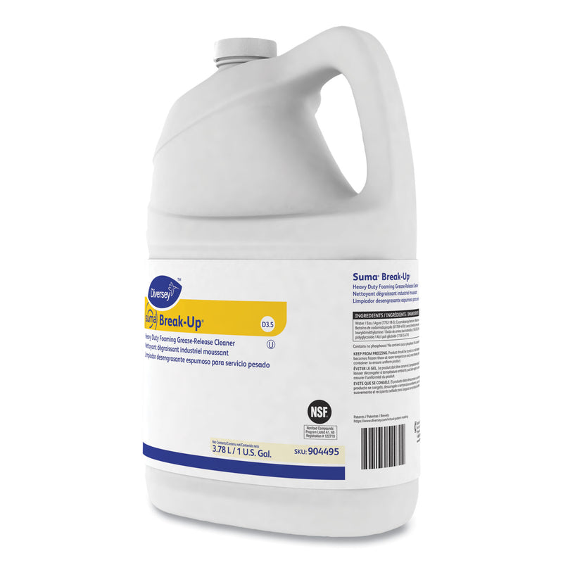 Diversey Suma Break-Up Heavy-Duty Foaming Grease-Release Cleaner, 1 gal Bottle, 4/Carton