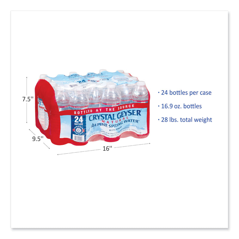 Crystal Geyser Alpine Spring Water, 16.9 oz Bottle, 24/Case, 84 Cases/Pallet