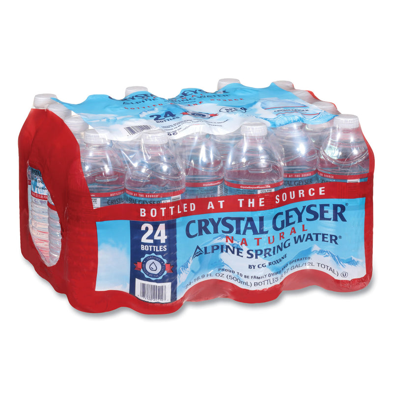 Crystal Geyser Alpine Spring Water, 16.9 oz Bottle, 24/Case