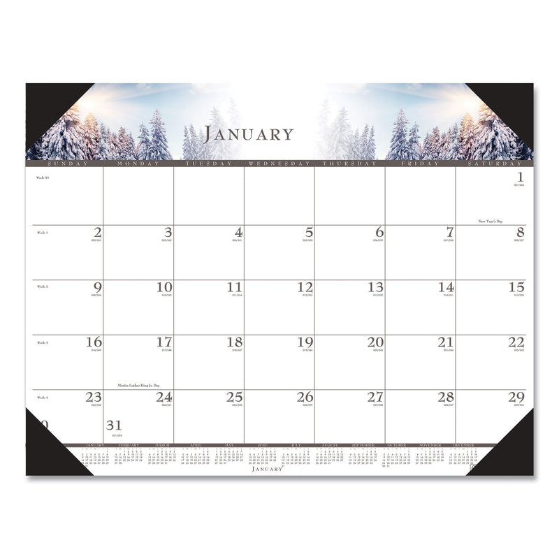 House of Doolittle Recycled Full-Color Monthly Desk Pad Calendar, Nature Photography, 22 x 17, Black Binding/Corners,12-Month (Jan to Dec): 2023