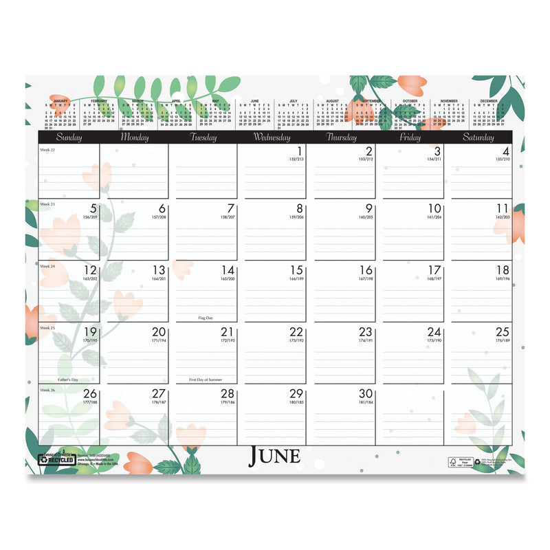 House of Doolittle Recycled Wild Flower Wall Calendar, Wild Flowers Artwork, 15 x 12, White/Multicolor Sheets, 12-Month (Jan to Dec): 2023