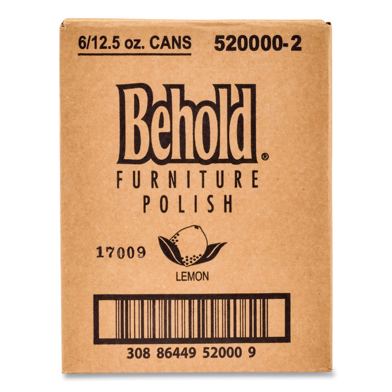 Diversey Behold Furniture Polish, Lemon, 12.5 oz Aerosol Spray, 6/Carton