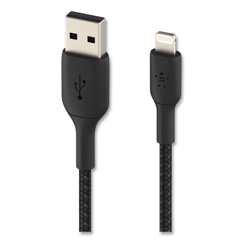 Belkin BOOST CHARGE Braided Lightning to USB-A ChargeSync Cable, 6.6 ft, Black