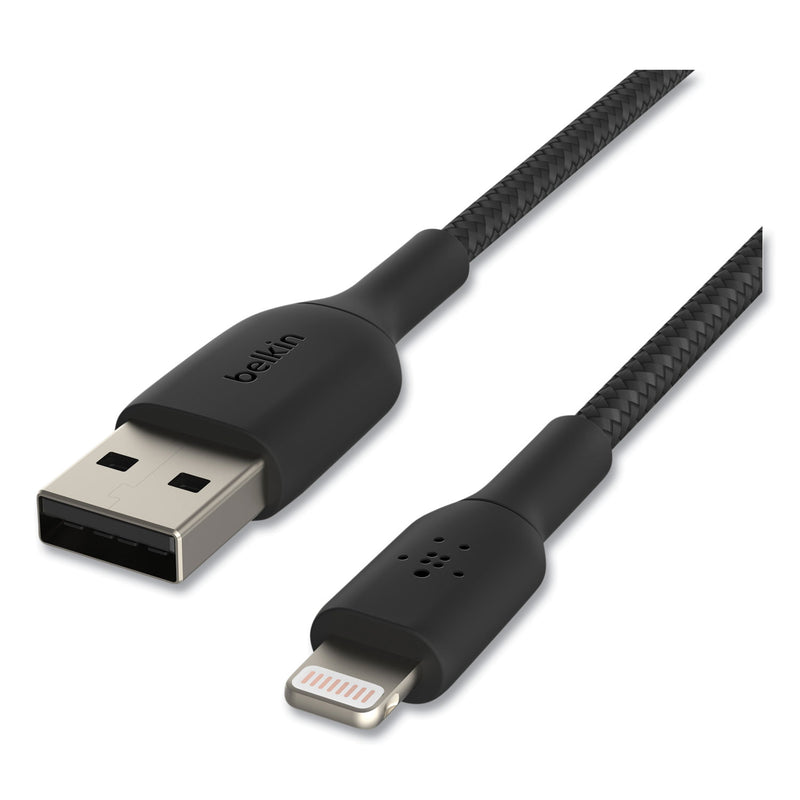 Belkin BOOST CHARGE Braided Lightning to USB-A ChargeSync Cable, 6.6 ft, Black