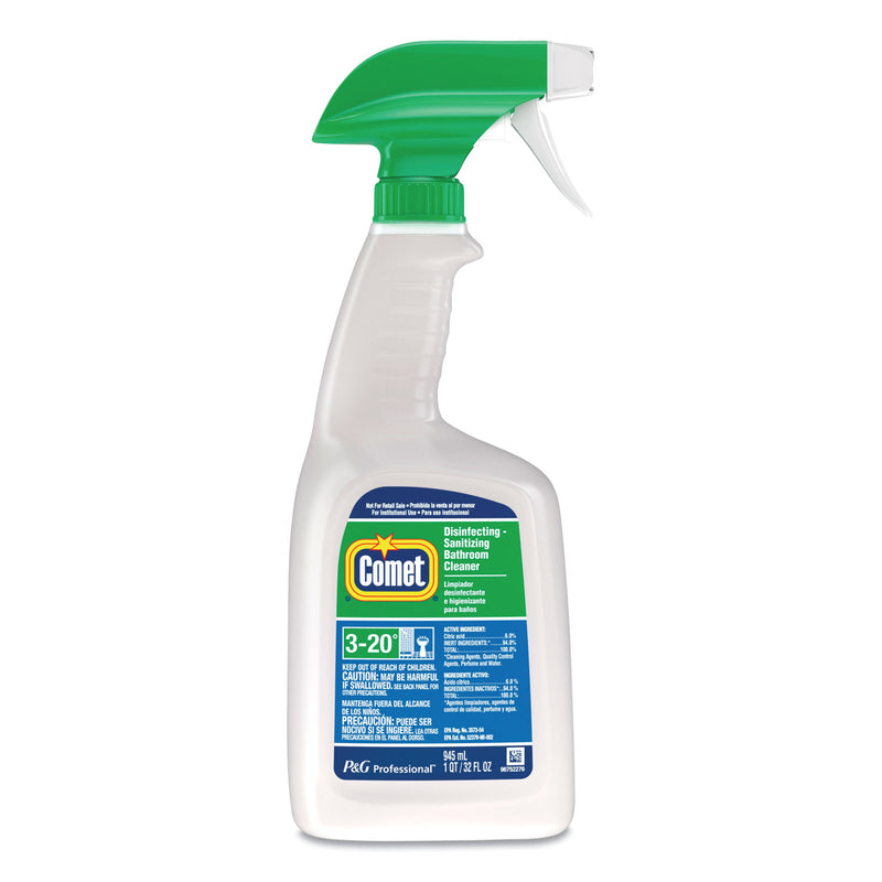 Comet Disinfecting-Sanitizing Bathroom Cleaner, 32 oz Trigger Spray Bottle, 6/Carton