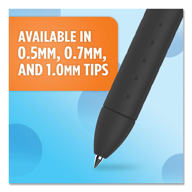 Paper Mate InkJoy Gel Pen, Retractable, Micro 0.5 mm, Blue Ink, Blue Barrel, Dozen