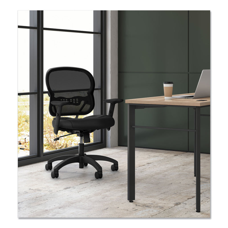 HON Wave Mesh Mid-Back Task Chair, Supports Up to 250 lb, 18" to 22.25" Seat Height, Black