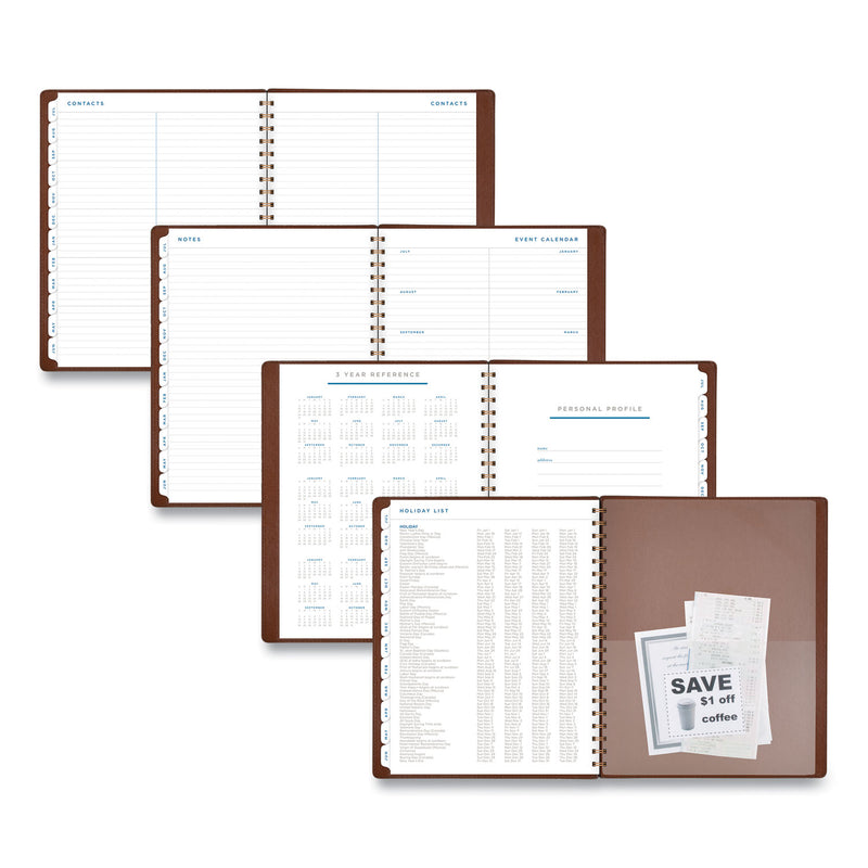 AT-A-GLANCE Signature Collection Academic Weekly/Monthly Planners, 11.5 x 8, Distressed Brown Cover, 13-Month (July-July): 2022-2023