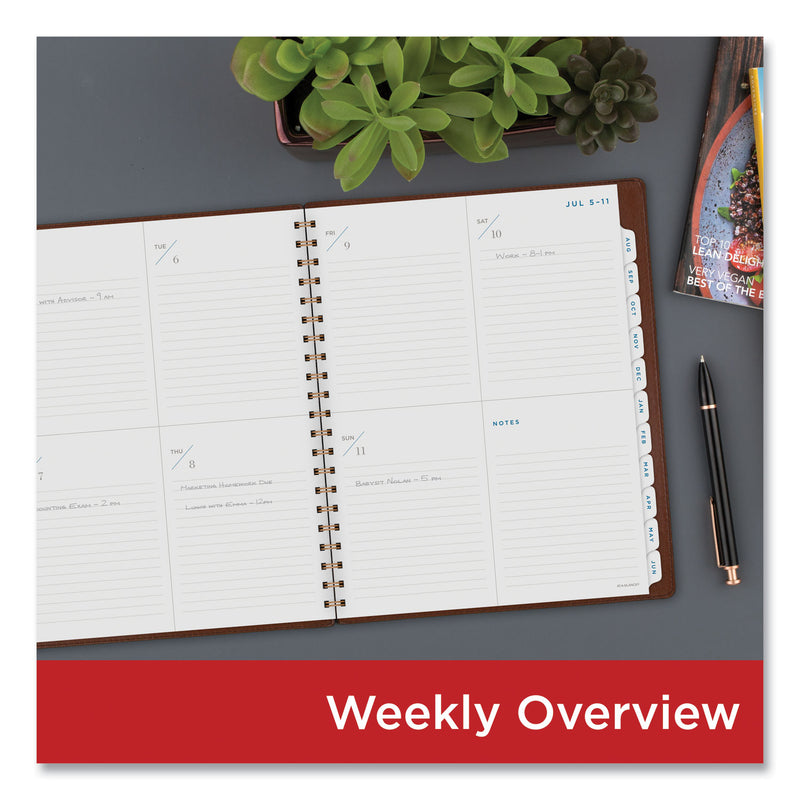 AT-A-GLANCE Signature Collection Academic Weekly/Monthly Planners, 11.5 x 8, Distressed Brown Cover, 13-Month (July-July): 2022-2023