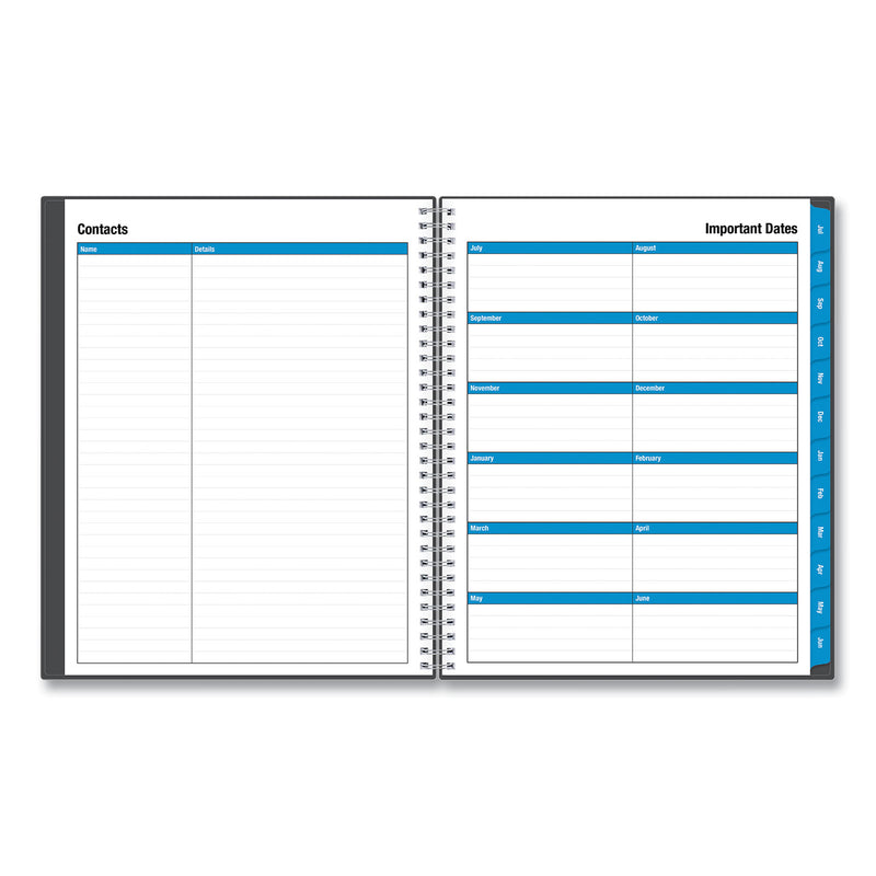 Blue Sky Collegiate Academic Year Weekly/Monthly Planner, 11 x 8.5, Charcoal Cover, 12-Month (July to June): 2022 to 2023