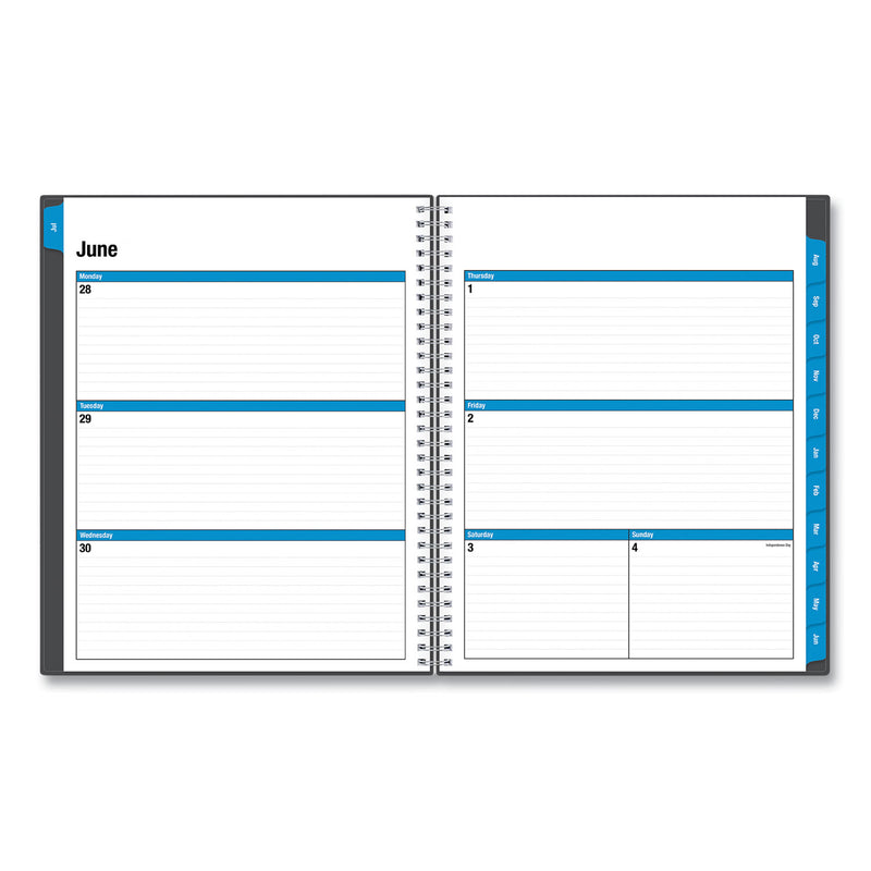 Blue Sky Collegiate Academic Year Weekly/Monthly Planner, 11 x 8.5, Charcoal Cover, 12-Month (July to June): 2022 to 2023