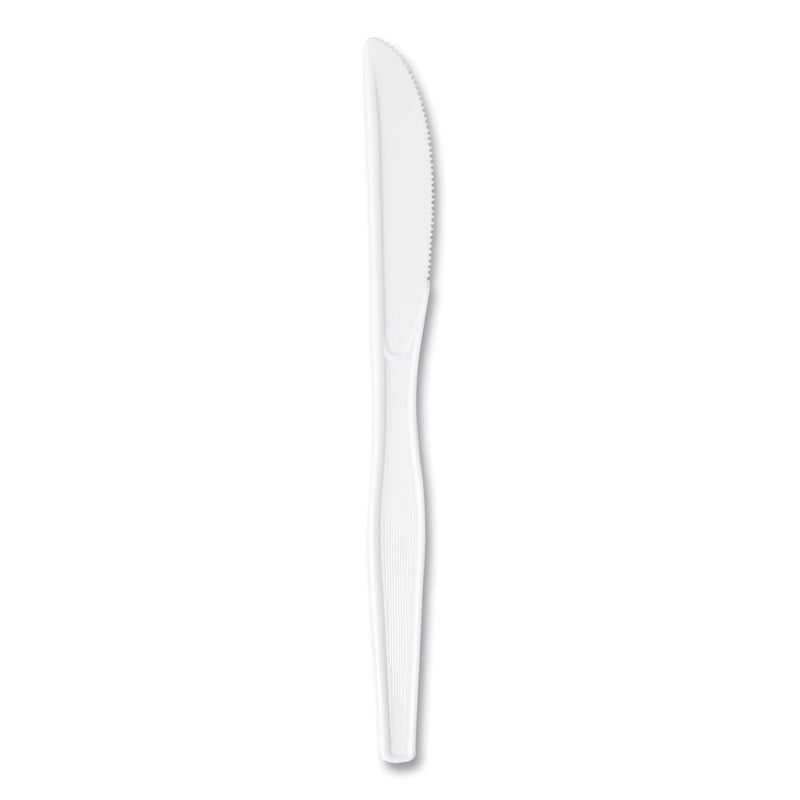 Dixie Plastic Cutlery, Heavyweight Knives, White, 1,000/Carton