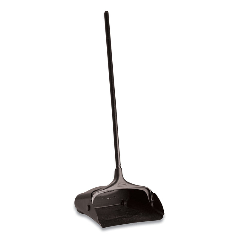 Rubbermaid Lobby Pro Upright Dustpan with Wheels, 12.5w x 37h, Polypropylene with Vinyl Coat, Black