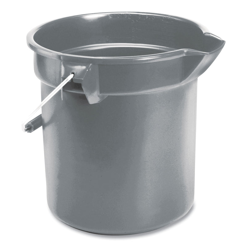 Rubbermaid 10 Quart Plastic Utility Pail, Plastic, Gray, 10.5" dia