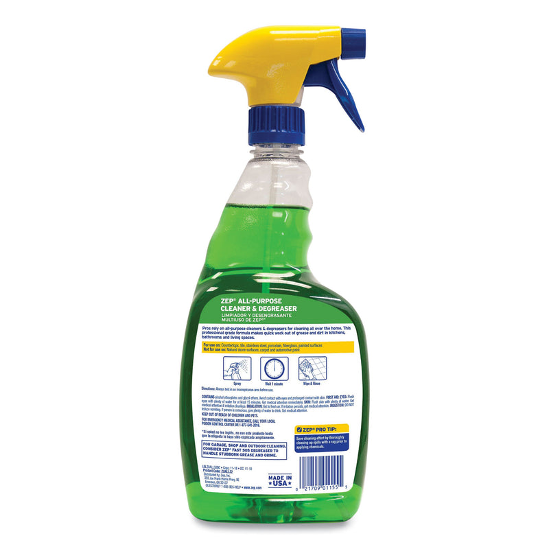 Zep Commercial All-Purpose Cleaner and Degreaser, 32 oz Spray Bottle