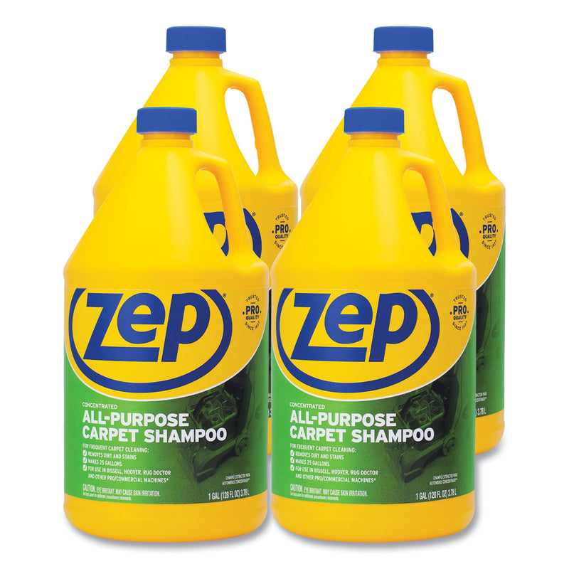 Zep Commercial Concentrated All-Purpose Carpet Shampoo, Unscented, 1 gal, 4/Carton