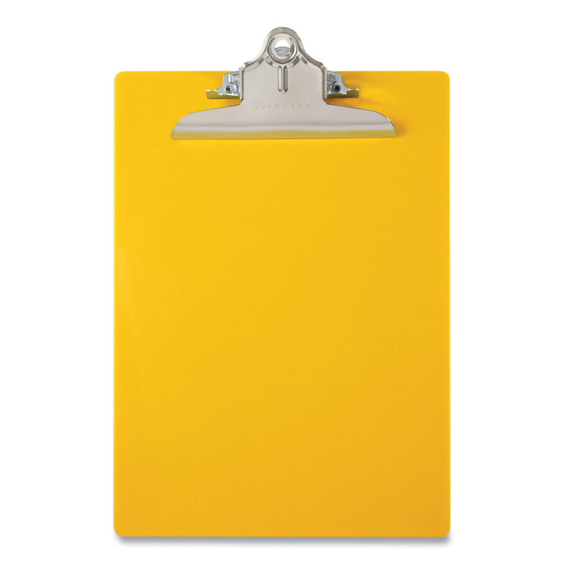 Saunders Recycled Plastic Clipboard with Ruler Edge, 1" Clip Capacity, Holds 8.5 x 11 Sheets, Yellow