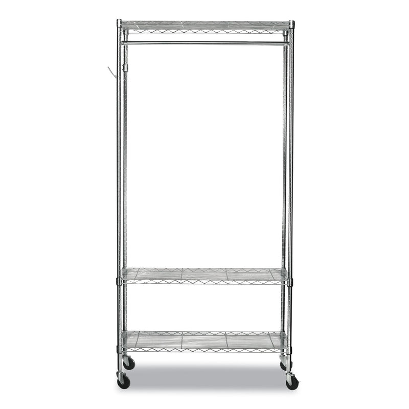 Alera Wire Shelving Garment Rack, 40 Garments, 48w x 18d x 75h, Silver