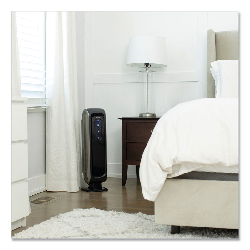 Fellowes HEPA and Carbon Filtration Air Purifiers, 100 to 200 sq ft Room Capacity, Black