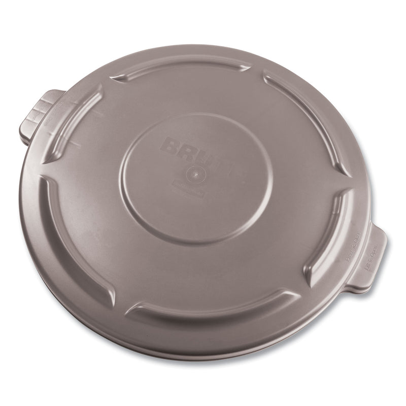 Rubbermaid Round Flat Top Lid, for 32 gal Round BRUTE Containers, 22.25" Diameter, Gray