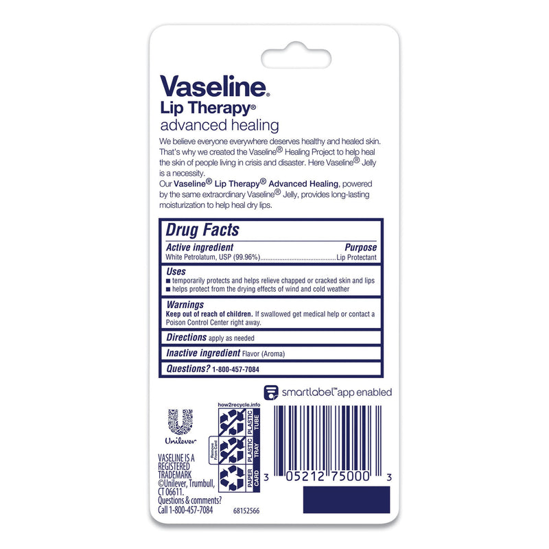 Vaseline Lip Therapy Advanced Lip Balm, Original, 0.35 oz Tube