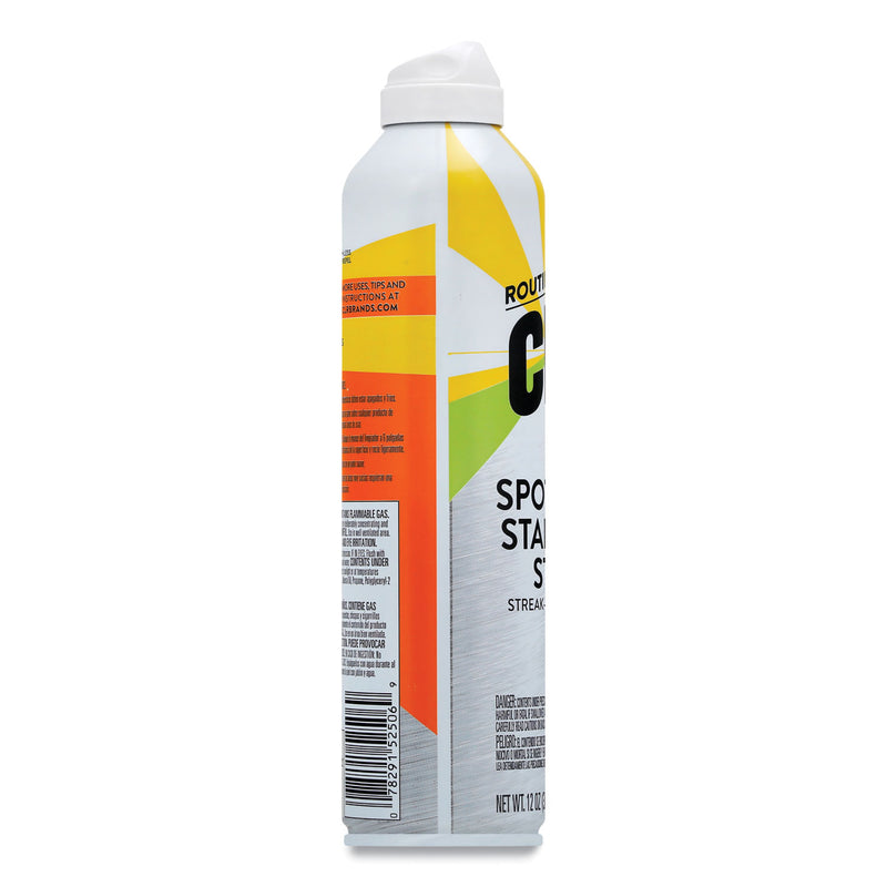 CLR Spot-Free Stainless Steel Cleaner, Citrus, 12 oz Can, 6/Carton