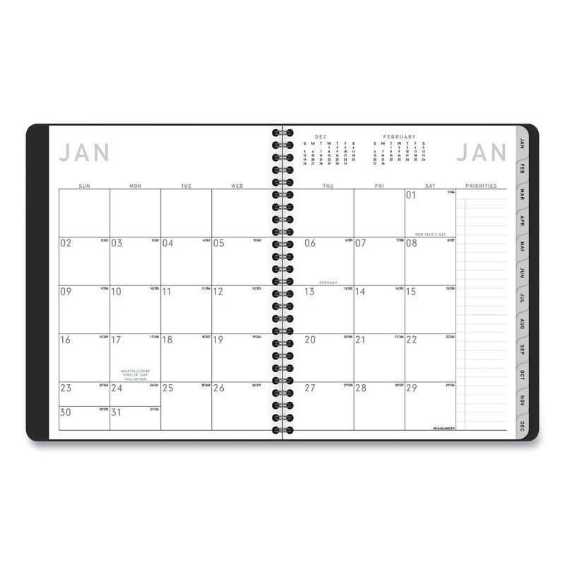 AT-A-GLANCE Contemporary Lite Weekly/Monthly Planner, 8.75 x 7, Black Cover, 12-Month (Jan to Dec): 2023