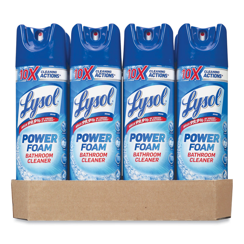 LYSOL Power Foam Bathroom Cleaner, 24 oz Aerosol Spray, 12/Carton