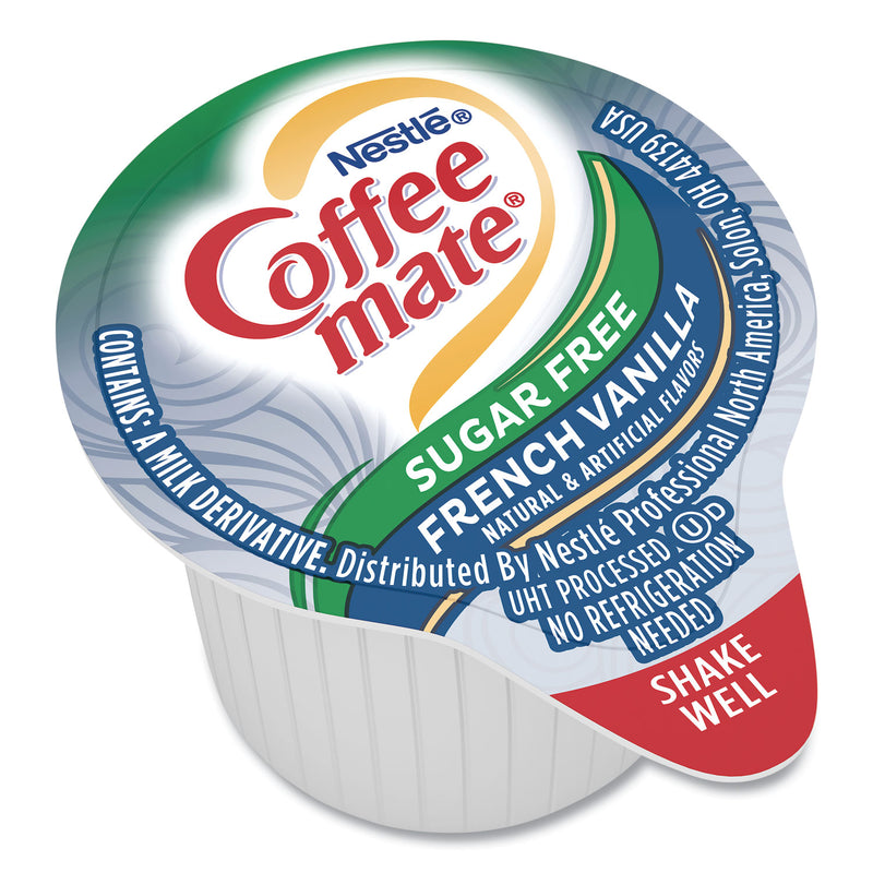 Coffee mate Liquid Coffee Creamer, Sugar Free French Vanilla, 0.38 oz Mini Cups, 50/Box, 4 Boxes/Carton, 200 Total/Carton