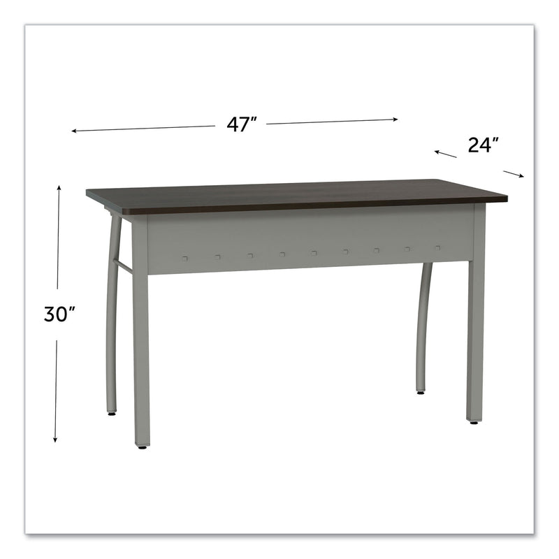 Linea Italia Trento Line Rectangular Desk, 47.25" x 23.63" x 29.5", Mocha/Gray