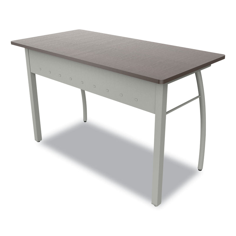 Linea Italia Trento Line Rectangular Desk, 47.25" x 23.63" x 29.5", Mocha/Gray