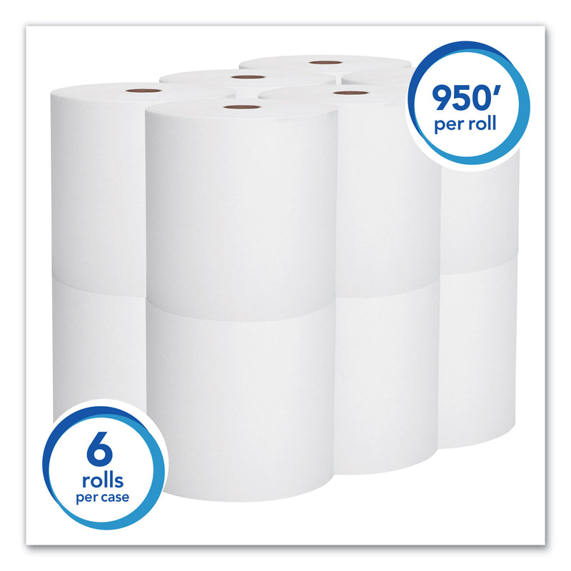 Scott Essential High Capacity Hard Roll Towels for Business, Absorbency Pockets, 1.75" Core, 8" x 950 ft, White, 6 Rolls/Carton