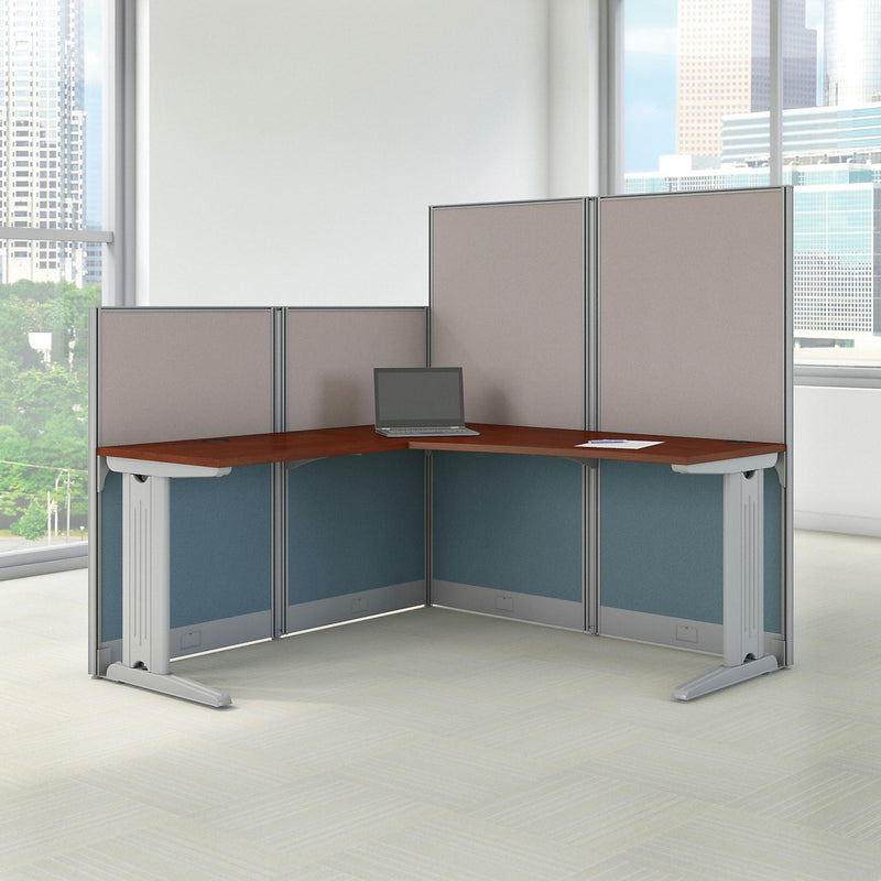 Bush Office in an Hour Collection L- Workstation, 64.5" x 64.5" x 33", Hansen Cherry, (Box 1 of 2)